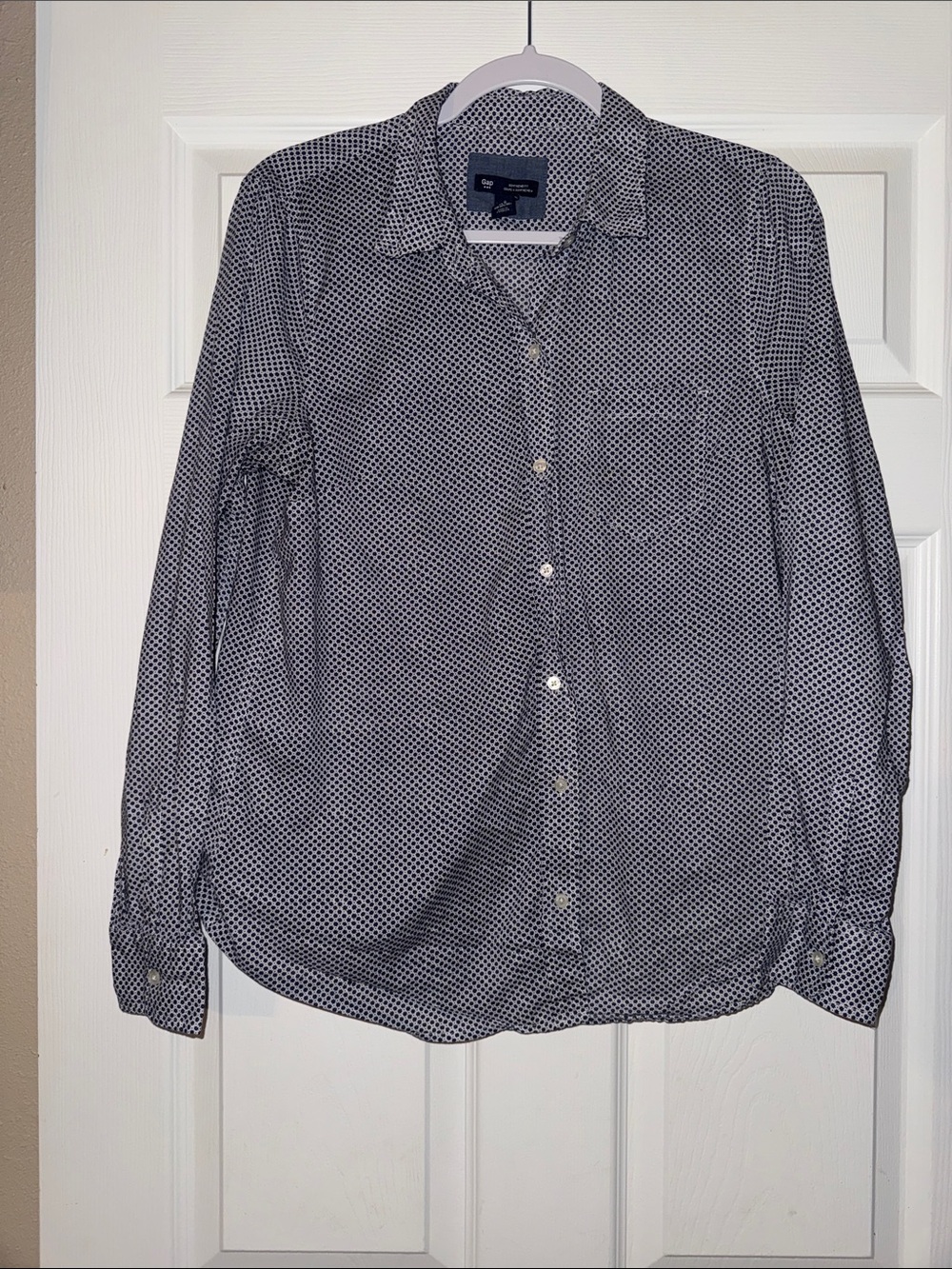 GAP Men's Navy Microdot Button-Down Shirt